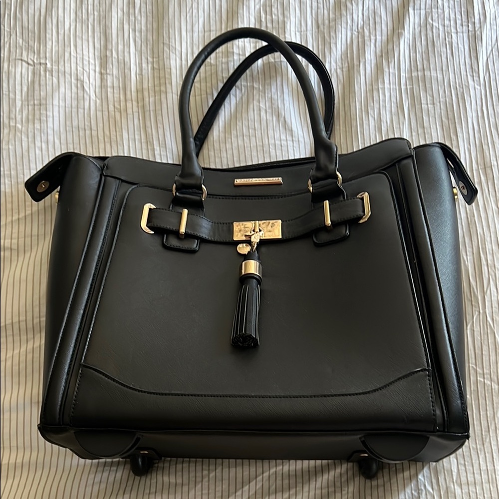 Poppy & Peonies Black Travel Bag